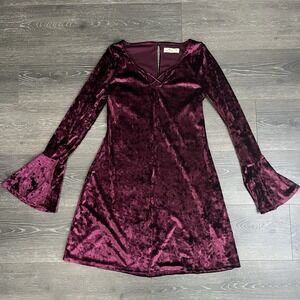 Hollister Crushed Velvet M Bell Sleeve Fairy Dress  Whimsigoth Romantic Grunge